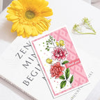 ORIGACH Realistic Flower Layering Stencil Stamp and Die Set for Card Making, Silicone Stamps Metal Die Cut and Stencil Template for Card Making Scrapbooking DIY Crafting