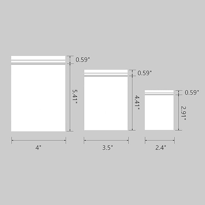 Small Plastic Bags for Jewelry 300pcs 3 Assorted Sizes Clear Zipper Baggies Jewelry Storage Bags 2 Mil for Beads Board Games Pill Travel 2.4 x 3.5/3.5 x 5/4 x 6 Inch (8 Sizes to Choose from)