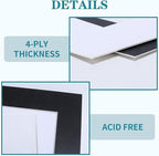 ZBEIVAN 12 Packs White and Black Colors 11x14 Picture Frame Mats for 8.5x11 Photos, Artworks and Prints, White Core Bevel Cut Frame Mattes