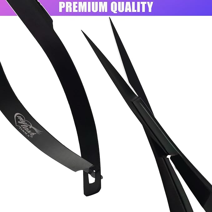 Cross Edge Spring Scissors 5 Inch straight Stainless Steel Precision Eyebrow & Eyelash Shaping & Trimming Scissor, Snips Squeeze, Embroidery, Knitting Micro Tip Craft Scissors (Black)