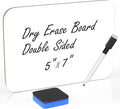 Small White Board Dry Erase 5x7 Inch Mini Whiteboard Small Dry Erase Board with Markers Erasers Double Sided Dry Erase Lapboards for Students Teachers School Supplies Meeting Voting Games (1)