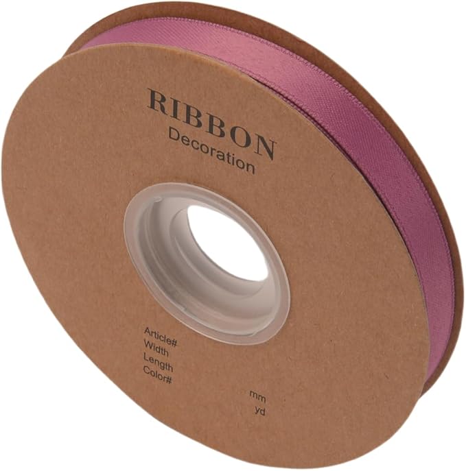 Double Side Satin Ribbon, Continuous 20 Yards,Use for Craft Bows Bouquet, Gift Wrapping, Wedding Decoration, Floral Arrangement (Dark Purple, 1/2 inch)