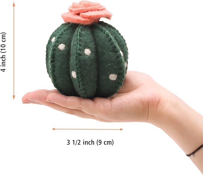 GLACIART ONE Sewing Pin Cushion Cactus | Large Size |Durable & Handmade Craft Supplies | Also for Quilting Needles, Sewing Machine Needles, Safety and T Pins