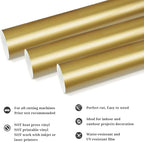 TECKWRAP Gold Adhesive Vinyl Glossy Gold Vinyl Wrap Matte Gold Vinyl Permanent 12" x 10ft, Glossy Gold