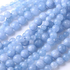 90PCS 4MM Natural Aquamarine Jade Chalcedony Round Loose Stone Beads for Jewelry DIY Energy Stone Healing Power Bracelet 15"