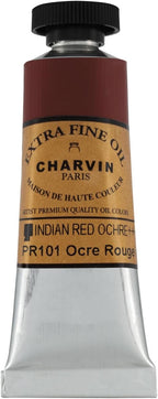 Charvin Extra Fine Oil Paint, Indian Red Ochre 20 ml - Triple-Milled, Rich Texture, Poppy Oil-Based, Light-Fast, Handmade, Archival Quality