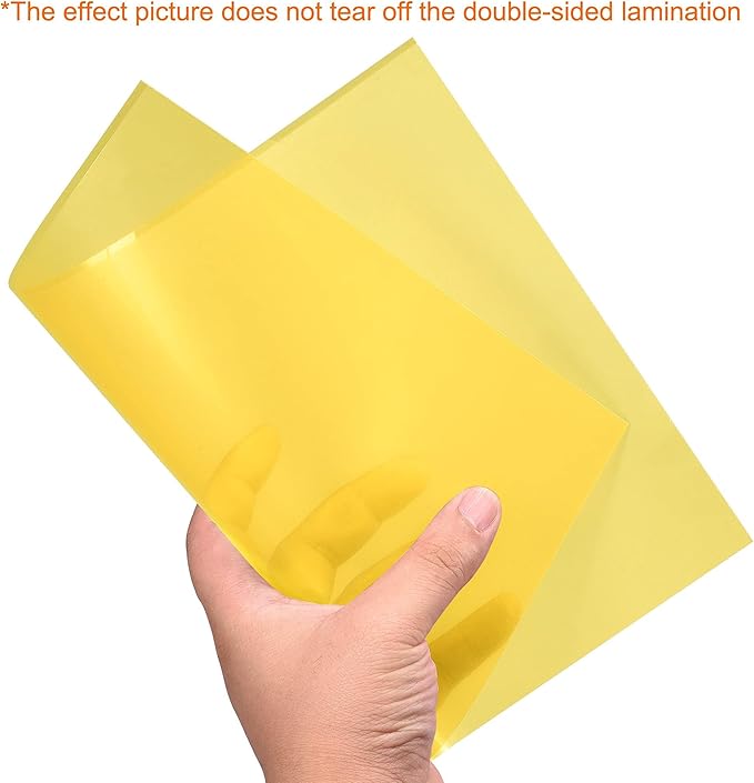 uxcell 4Pcs A4 Gel Light Lighting Filter Overlay Transparent Color Correction Plastic Vinyl PVC Sheets Photography Television Yellow,0.3mm