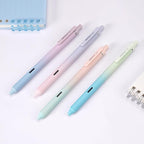 WRITECH Gel Pens Fine Point: 0.5mm Black Ink Retractable 4ct Smooth Writing No Bleed with Aesthetic Gradient Color Pen Barrel for Journaling Note Taking Sketching