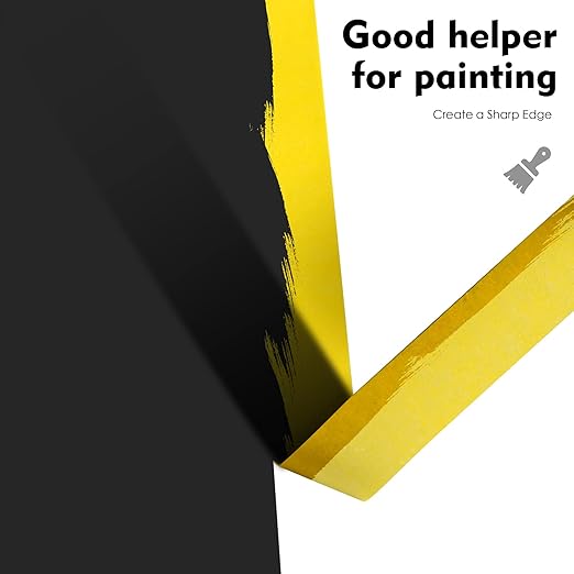 Yellow Painters Tape,1" x 60 Yards x 5 Rolls (300 Yards Total) - Medium Adhesive Masking Tape for Painting,Labeling,DIY Crafting,Decoration and School Projects