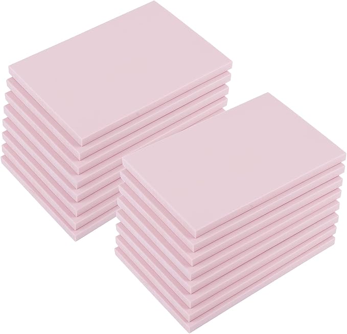 Tosnail 16 Pack 4" x 6" Rubber Stamp Carving Blocks, Soft Rubber for Craft Project - Great for Beginners and Professional - Pink