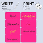 STARLIBOO Shipping Labels Stickers, 2"×4" Printable Fluorescent Mailing Labels for Laser/Inkjet Printing- Matte, Permanent Adhesive Sticker (Fluorescent Pink)