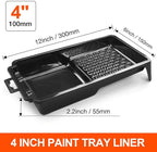 Great Andrew 24-Pack 4 Inch Paint Tray and Liners - 23 Pcs Disposable Plastic Paint Roller Tray Liners with 1 Pcs Paint Tray - Small Paint Pans for Walls, DIY Painting Projects