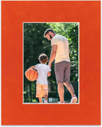 8x10 Mat Bevel Cut for 5.5x8.5 Photos - Acid Free Orange Suede Precut Matboard - For Pictures, Photos, Framing - 4-ply Thickness