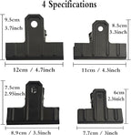 Locci Black Large Bull Clips,10 PCS Extra Large Binder 4.3 Inch Giant Binder Clips,Jumbo Binder Clips for Home,Work,Art,Office and Kitchen (110 mm)