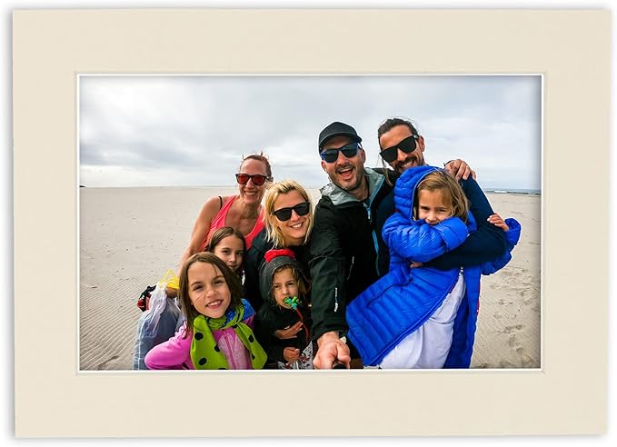 6x8 Mat for 8x10 Frame - Precut Mat Board Acid-Free Textured Cream 6x8 Photo Matte for a 8x10 Picture Frame, Premium Matboard for Family Photos, Show Kits, Art, Picture Framing, Pack of 100 Mats