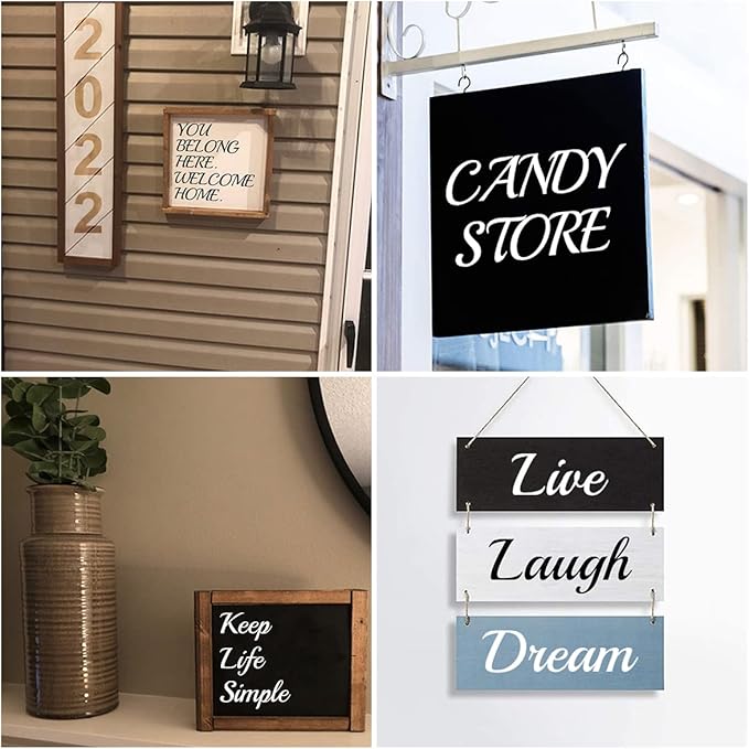 5 Inch Alphabet Letter Stencils for Painting - 70 Pack Letter and Number Stencil Templates with Signs for Painting on Wood, Reusable Cursive Letters Stencils for Chalkboard Wood Signs & Wall Art