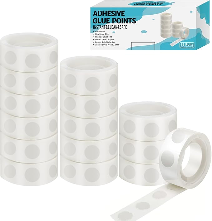 1600pcs Glue Point Clear Balloon Glue Removable Adhesive Dots Double Sided Dots of Glue Tape for Balloons Craft Glue Points Dots Sticky Dots or Wedding Decoration