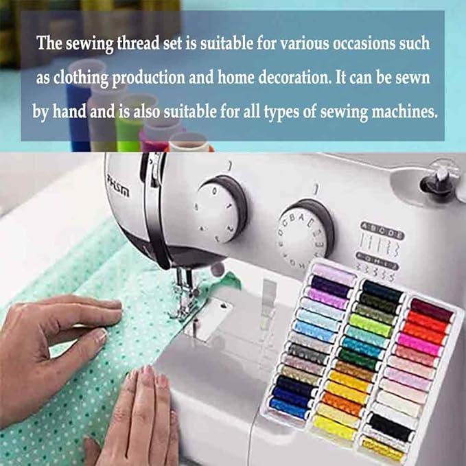 39pcs 109 Yard Mixed Colors Polyester Spool Sewing Thread for Hand Machine, Random Color, Multi-Colored Sewing Thread, for Quilting Stitching, Hand Sewing, Machine Sewing