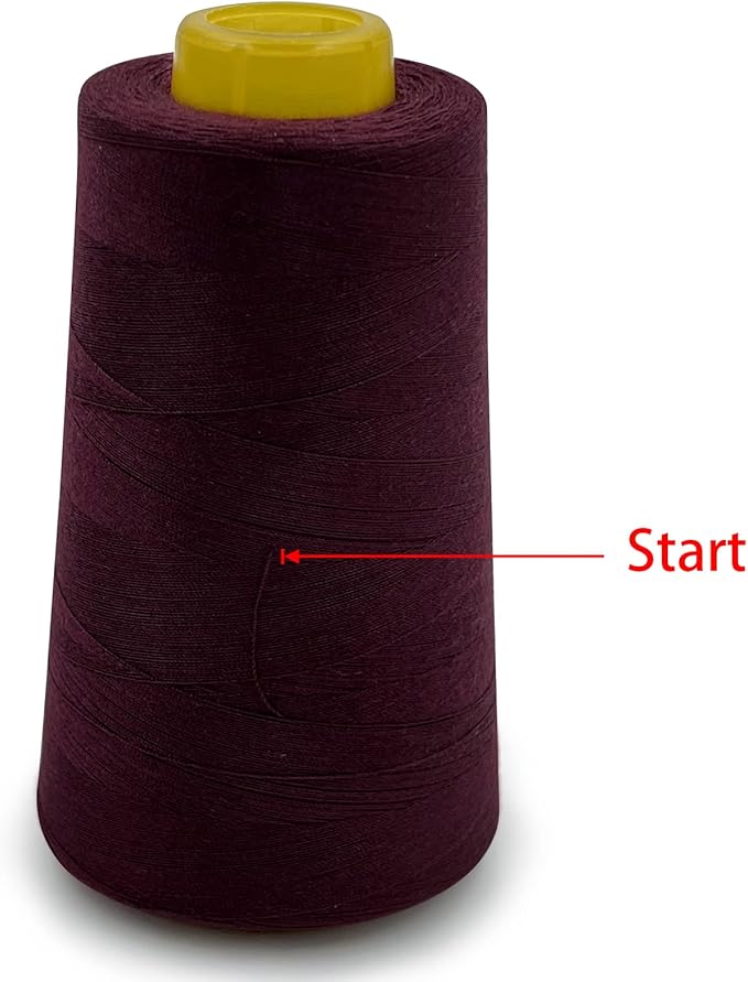 Tortoise 4 Cones of 3000 Yards Each Spool Thread for All Purpose, Serger, Overlock, Quilting, Sewing Machine - 40S/2 Purplish-Red
