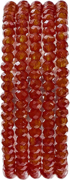 Natural Red Agate Beads 4x2mm 120pcs Faceted Rondelle Loose Semi Gemstone Beads for Jewelry Making Design