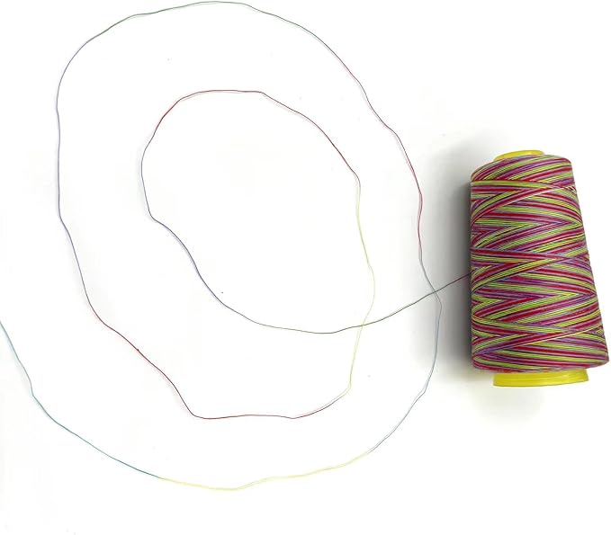 Tortoise 4 Cones of 3000 Yards Each Spool Thread for All Purpose, Serger, Overlock, Quilting, Sewing Machine - 40S/2 Rainbow-4