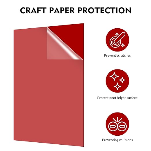 Laser Engraving Blank Red ABS Double Color Plastic Sheet, 11.8x6.49x0.05 inch Materials Double Color Plastic Sheet for Interior Signs, Badges (Red)