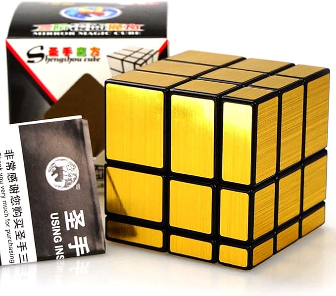 TANCH Mirror Speed Magic Cube 3x3 Puzzle Toy for Children & Adults Gold…