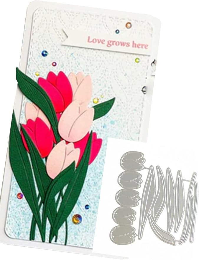 Cutting Dies Metal Stencils Scrapbooking Tools Flowers Lace Frame DIY Embossing Template for Paper Card Making Album Arts Crafts Supplies (Flower C-7.8x8.5cm)