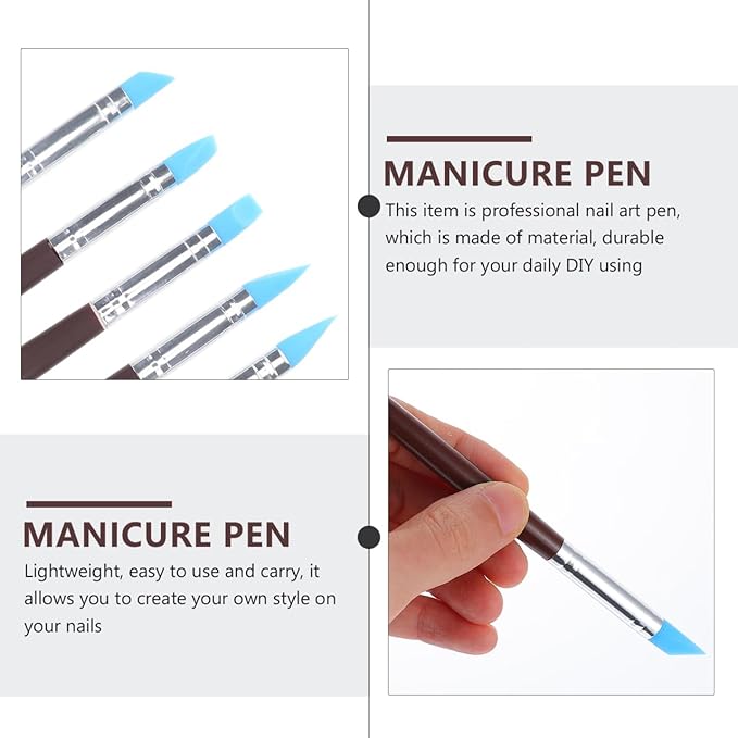 BESTonZON 5pcs Artist Paint Brush Set Silicon Brushes for Painting Masking Fluid Clay Molding, Silicone Sculpting Tools Clay Carving Tools Paint Color Silicone Brush Matching Tool for DIY Handicraft