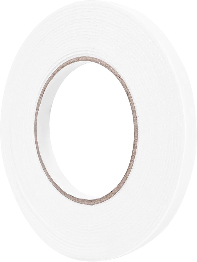 ToLanbbt Double Sided Foam Tape 0.39In x 20FT, Mounting Tape Heavy Duty, Strong Adhesive Weatherproof Seal Strips for DIY Craft Picture Poster, Car & Gap Filling Mountings, Home Office Decor (White)