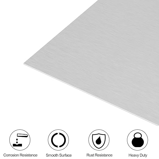 6061 T651 Aluminum Sheet Metal 20 x 20 x 1/8 (0.125”) Inch Flat Plain Aluminum Plate Covered with Protective Film, Heat Treatable Rectangle 3MM Aluminum Metal Plate for Crafting, Industrial