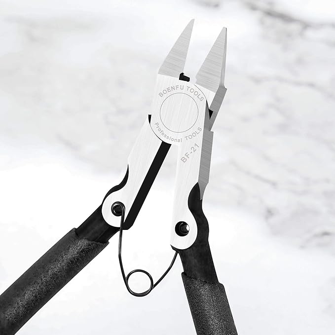 BOENFU 5 inch Precision Flush Cutters Multi-functional Wire Snips, Ideal for Model, Electronics, Sprue Cutting, and All Precision Cutting Tasks