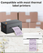 iEager 3" x 2" Thermal Labels, Rectangle Thermal Printer Stickers, Self-Adhesive Durable Sticker with Perforation Line, 500 Labels/Roll, Purple