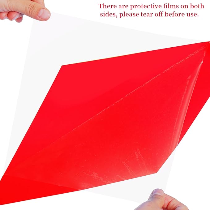 Lystaii 9pcs Lighting Gel Filter 11.8 x 11.8 Inches Gel Light Filter Color Correction Colored Overlays Transparent Color Filters Film Plastic Sheets for Film, Video, Photo, Stage Studio (Red)