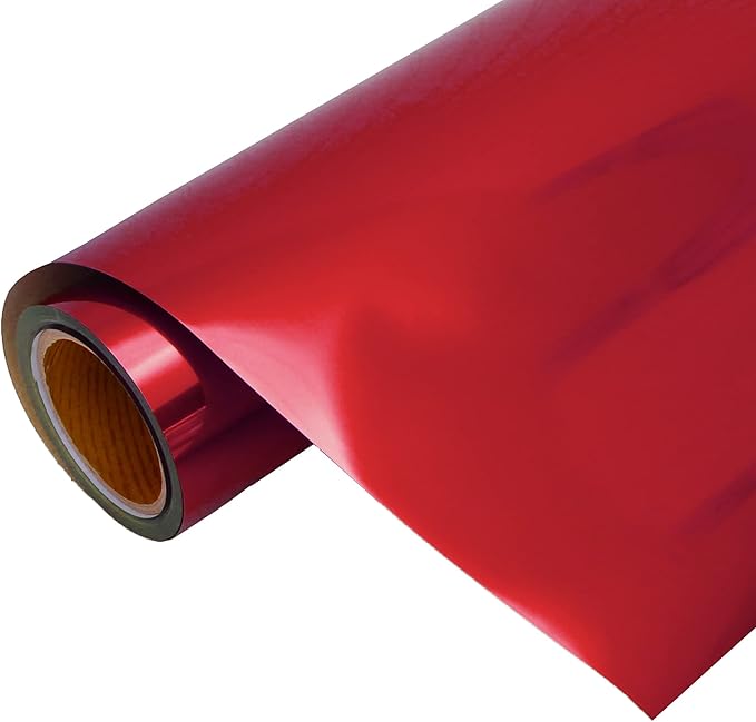 10 Yard x 20" Wide Roll Threadart Metallic Foil Red Heat Transfer Vinyl Film | Compatible with Venture Explore and Maker, Silhouette Cameo, & Large Format Cutters
