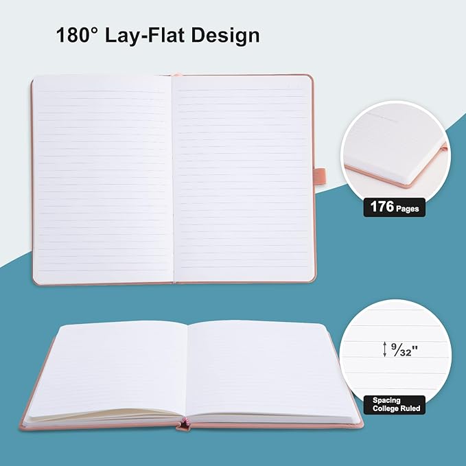 Comix 4 Pack Lined Journal Notebooks for Women, 176 Pages, 5.5 x 8.3, Hardcover, Morandi, 100gsm Paper, A5 Journaling Notebooks, Perfect for Work School Home