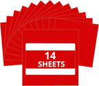 HTVRONT Red Permanent Vinyl - 14 Pack Glossy 12 ” x 12 ” Adhesive Sheets for Craft Projects, Party Decoration, Red Permanent Adhesive Vinyl for All Cutting Machine
