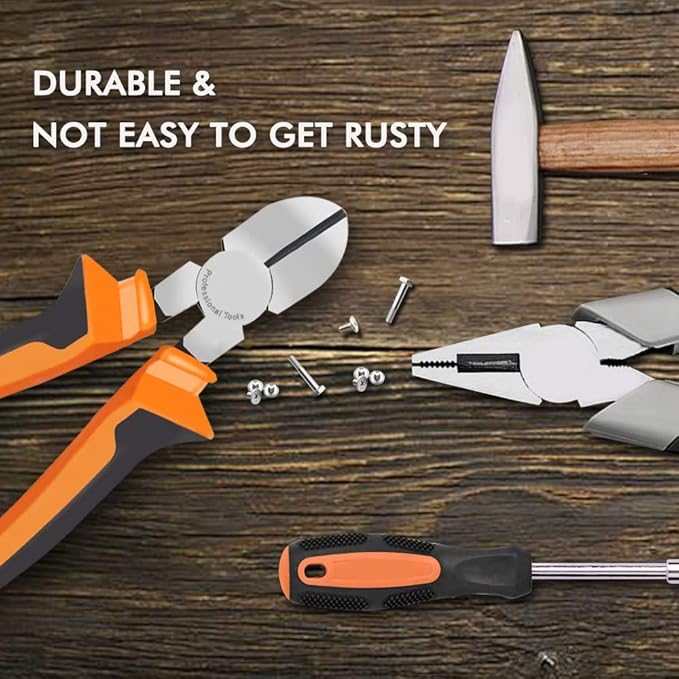 BOENFU Wire Cutter for Artificial Flowers and Crafts, 6 inch Side Cutters Chicken Wire Cutters Heavy Duty Diagonal Cutting Pliers Wire Clippers, Orange