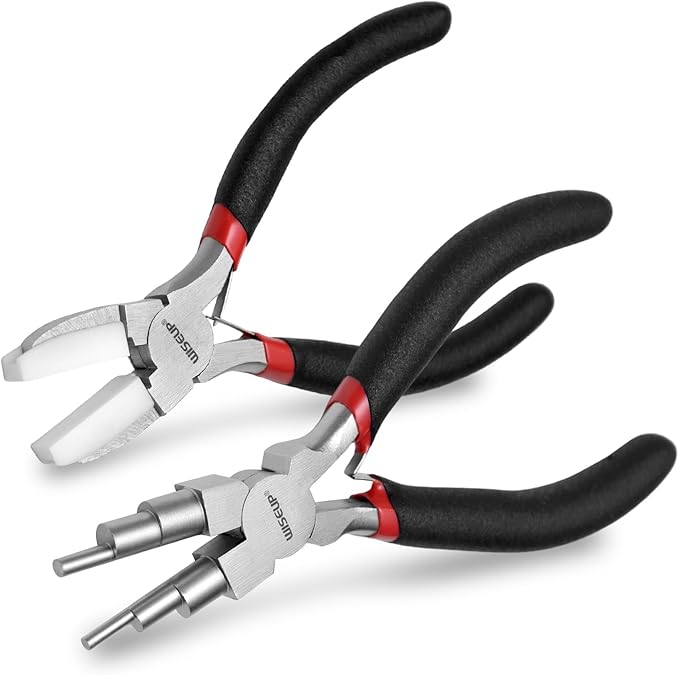 WISEUP Jewelry Pliers Set - 6 in 1 Bail Making Plier, Making Nylon Plier for Jewelry DIY Craft，Repair & Wire Wrapping，jewelry making tools