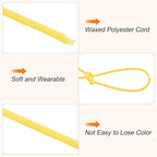MECCANIXITY Waxed Cord 1.2mm Waxed Polyester Cord 175 Yard Wax String for Bracelet Making,Necklaces, Beading,Jewelry Making and DIY Crafts(Light Yellow)