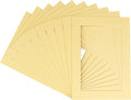 6x8 Mat for 8x10 Frame - Precut Mat Board Acid-Free Show Kit with Backing Board, and Clear Bags Soft Yellow 6x8 Photo Matte Made to Fit a 8x10 Picture Frame Matboard for Framing, Pack of 100 Mats
