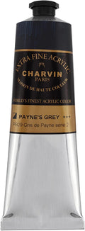 Charvin Extra Fine Professional Acrylic Paint - Payne's Grey, 60ml Tube, Triple-Milled, Lightfast Pigments, Open Stock Artist Acrylic Paints in Nature-Inspired Hues