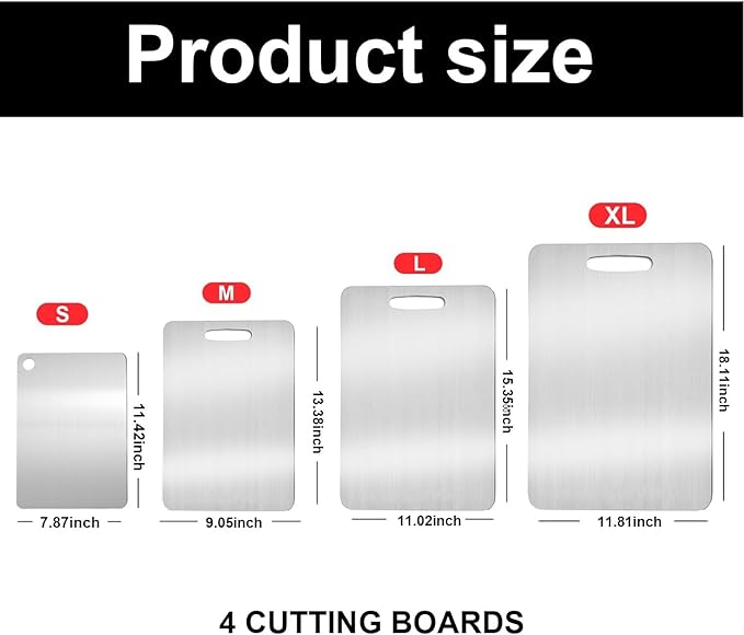 Titanium Cutting Boards for Kitchen,Katuchef Titanium Cutting Board,Non toxic Doubld-Side Available Chopping Boards, Easy to Clean and Store(1PC-XL:18.11 * 11.81)