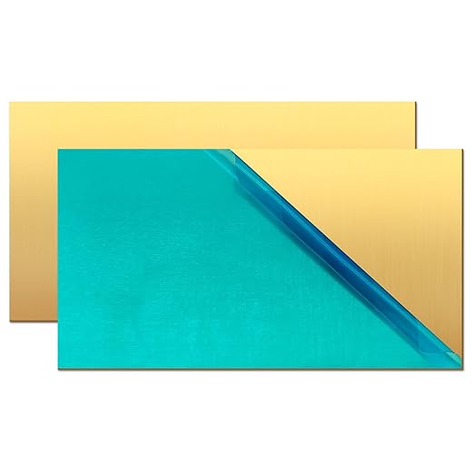 Brass Sheet,2" x 4"-18 Gauge(1mm) Thickness,99.9% Pure Brass Plates for DIY, Jewelry, Electrical, Repair, Industrial(2 Pac）