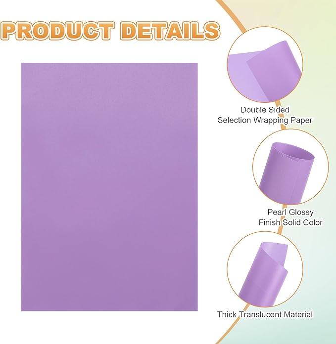 MECCANIXITY 100 Sheet Colored Vellum Paper 5.9" x 8.3", 100gsm Translucent Printable Vellum Sheets for Printing Wedding Invitations Inkjet Laser Printer, Purple