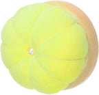 HARFINGTON Wooden Base Needle Pincushions Japanese Style Pin Cushions Round Pin Cushion Needle Holder for Sewing Quilting Needlework DIY Crafts, Fluorescent Yellow
