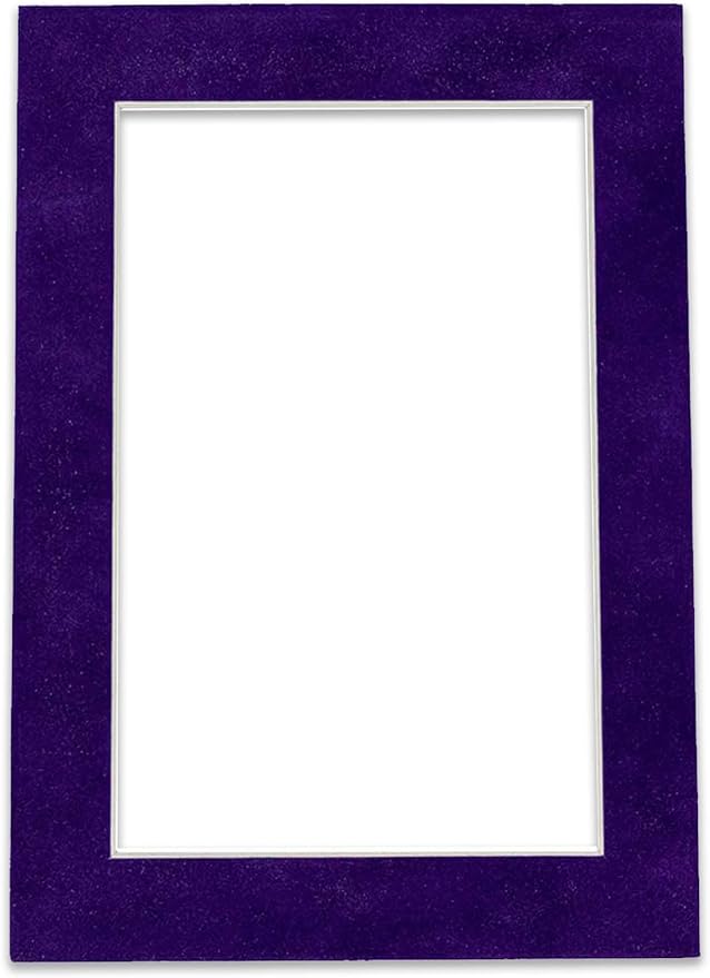 8x10 Mat Bevel Cut for 5x8 Photos - Acid Free Purple Crocus Suede Precut Matboard - For Pictures, Photos, Framing - 4-ply Thickness