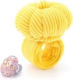 Wrist Pin Cushions Kits Sewing Needle Holder Pincushions with 1 Pcs Elastic Band Ring Pillow Shape Finger Pin Cushion for Sewing Quilting Needlework DIY Crafts. (Yellow)
