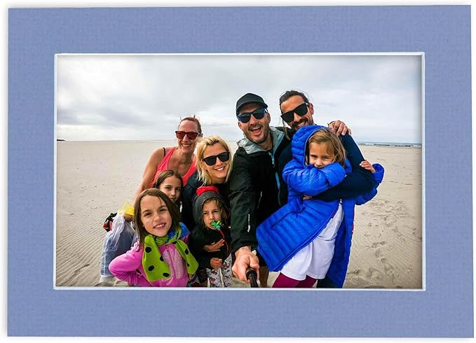 Pack of Ten 8.5x11 Mats Bevel Cut for 7x9 Photos - Acid Free Brittany Blue Precut Matboards for Pictures, Photos, Framing - 4-ply Thickness