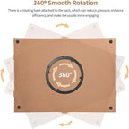 1500 Pieces Rotating Puzzle Board with 6 Drawers, Lazy Susan & Transparent Cover, 34.2"x25.2" Portable Wooden Jigsaw Puzzle Board, Great Gift for Puzzle Enthusiasts